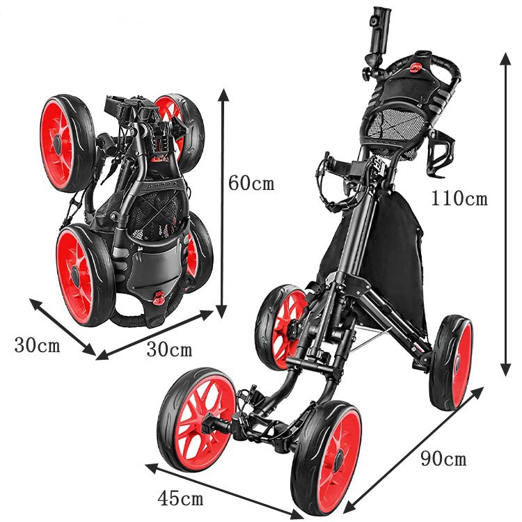 Foldable 4 Wheels Premium Golf Trolley